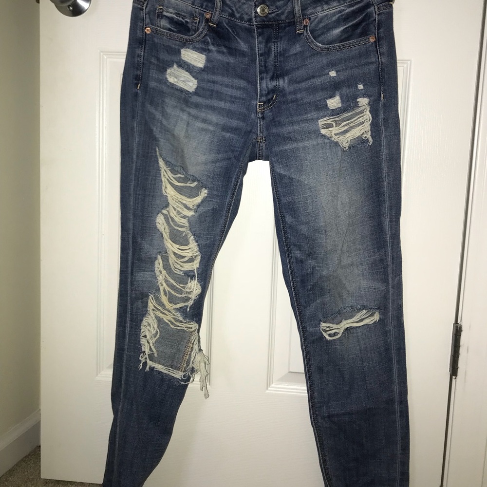 American Eagle tom girl ripped jeans